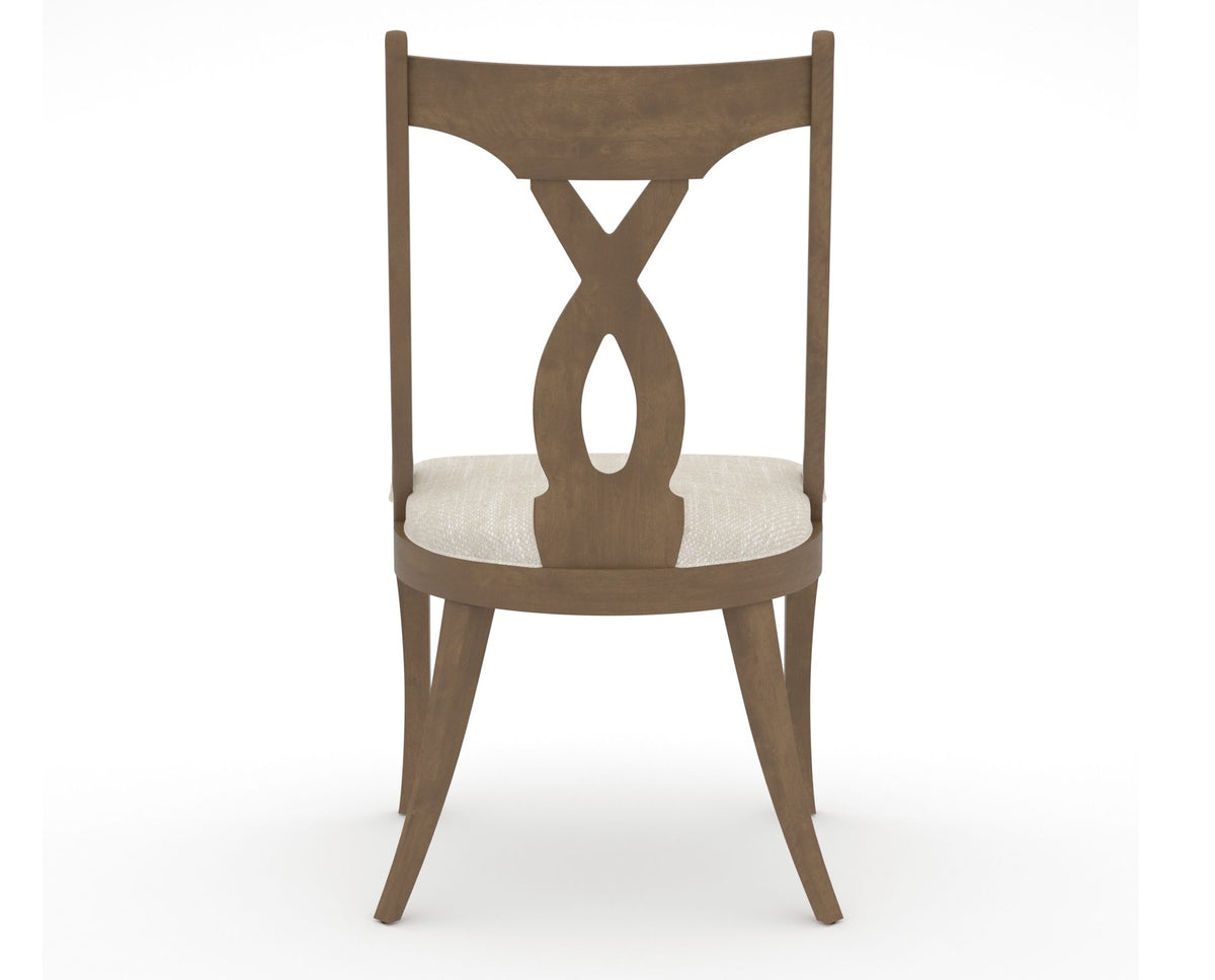 Canadel Upholstered Dining Chair 5160 in FT InsideOut® and 25 Pecan Washed, back view