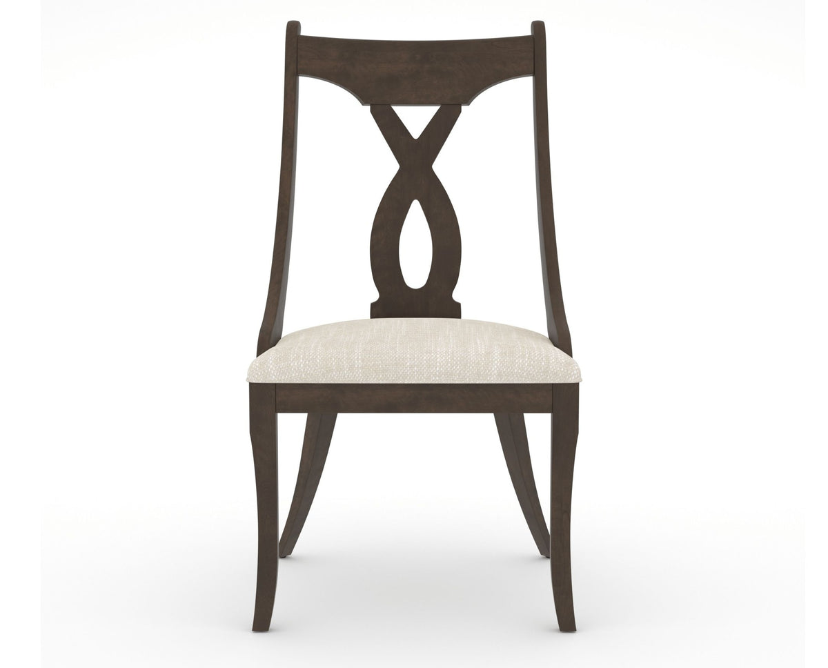 Canadel Upholstered Dining Chair 5160 in FT InsideOut® and 29 Hazelnut Washed, front view