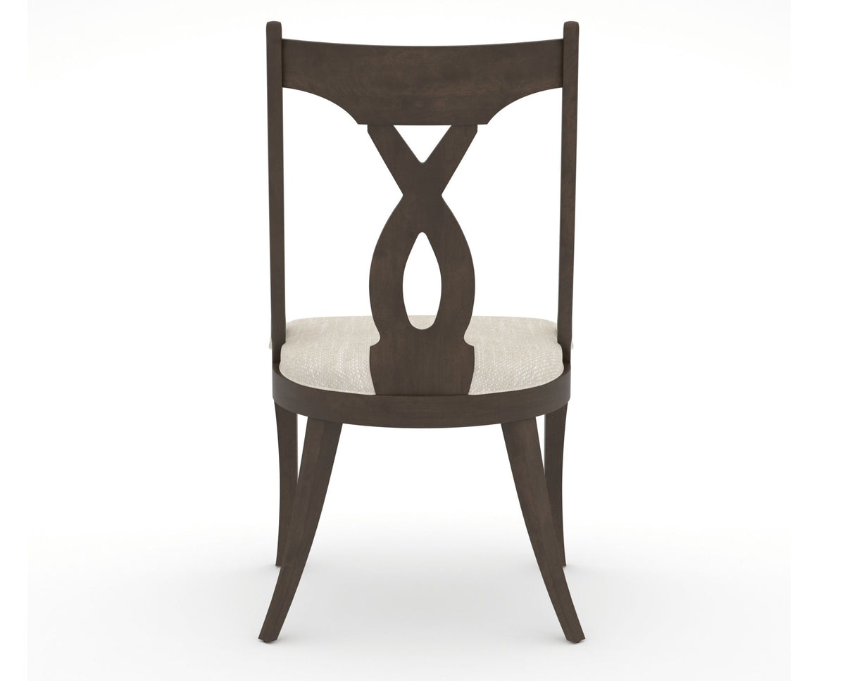 Canadel Upholstered Dining Chair 5160 in FT InsideOut® and 29 Hazelnut Washed, back view