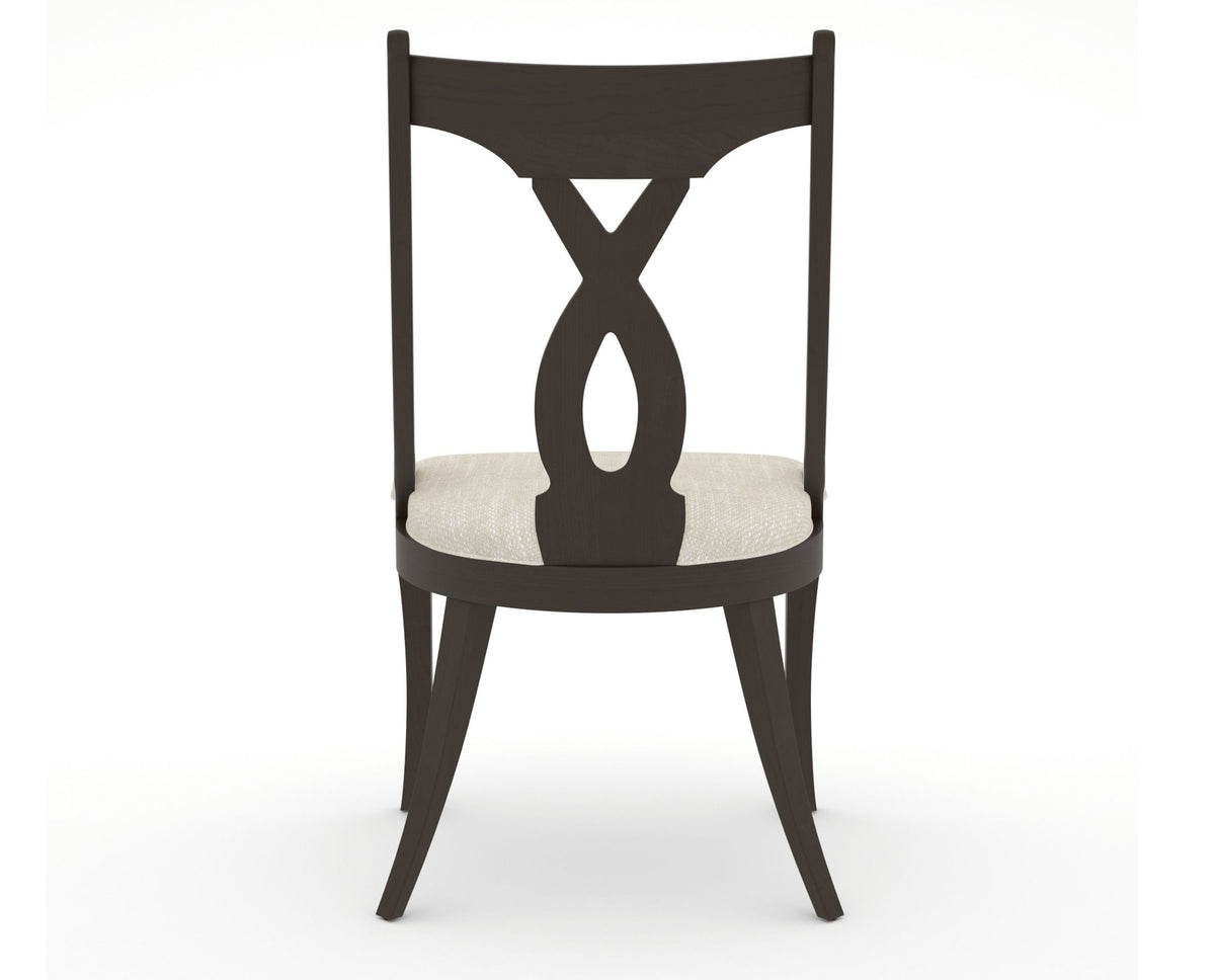 Canadel Upholstered Dining Chair 5160 in FT InsideOut® and 59 Davy's Grey, back view
