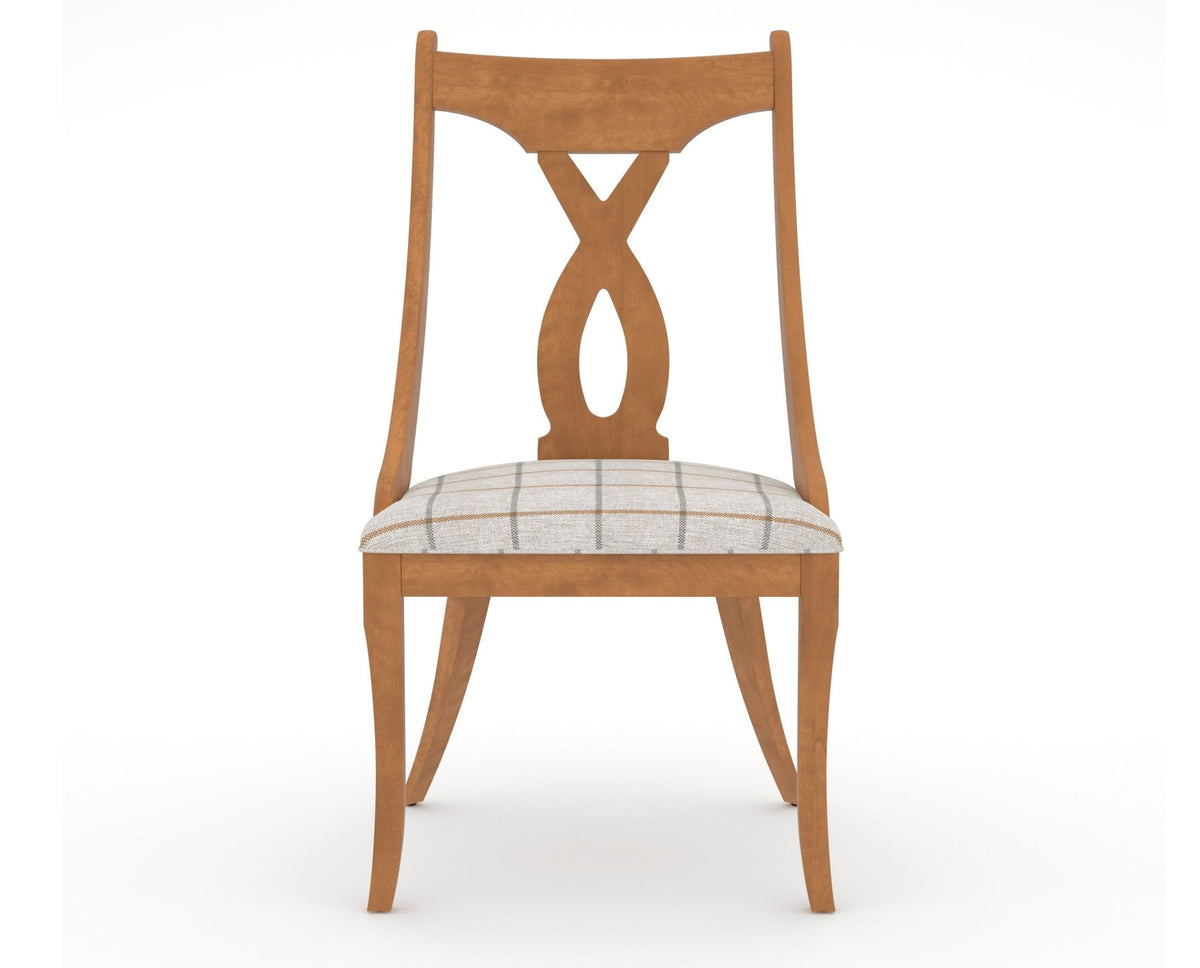 Canadel Upholstered Dining Chair 5160 in OZ Fabric and 01 Honey Washed, front view