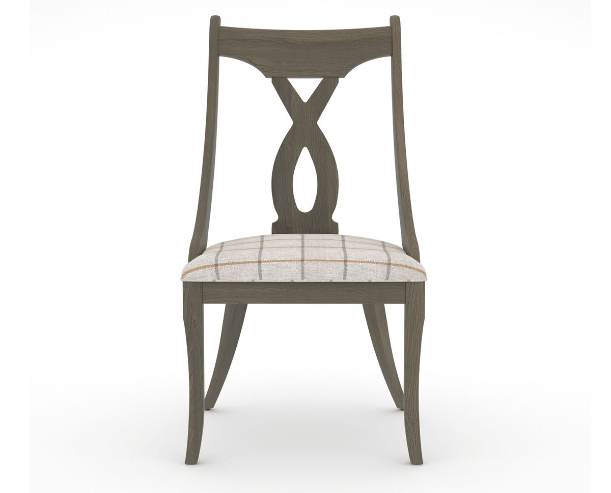 Canadel Upholstered Dining Chair 5160 in OZ Fabric and 08 Shadow, front view
