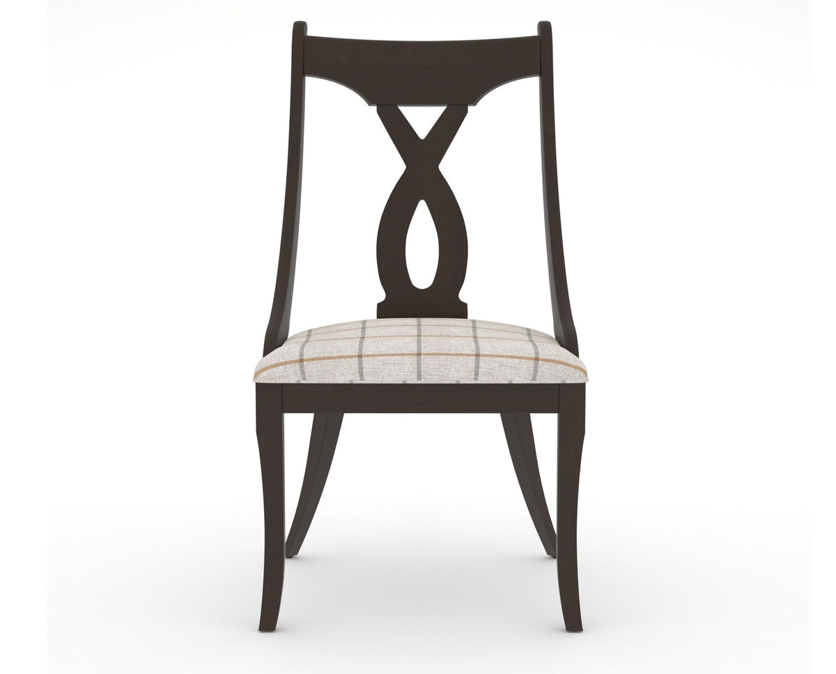 Canadel Upholstered Dining Chair 5160 in OZ Fabric and 59 Davy's Grey, front view