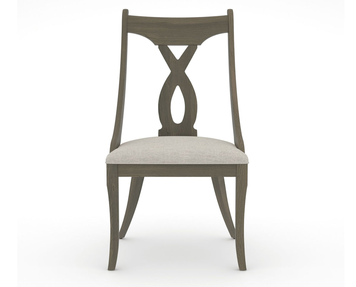 Canadel Upholstered Dining Chair 5160 in TB Fabric and 08 Shadow, front view