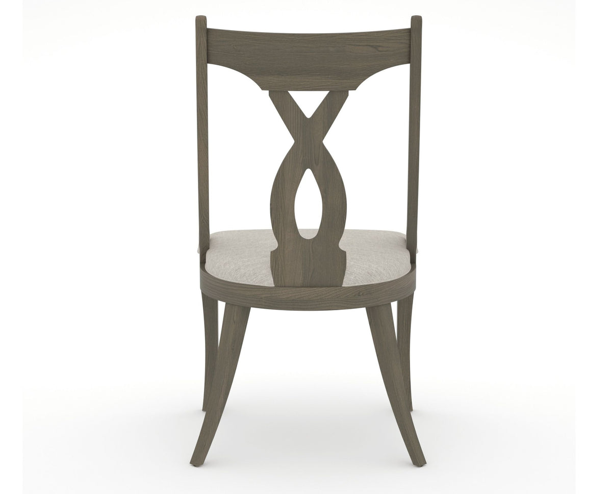 Canadel Upholstered Dining Chair 5160 in TB Fabric and 08 Shadow, back view