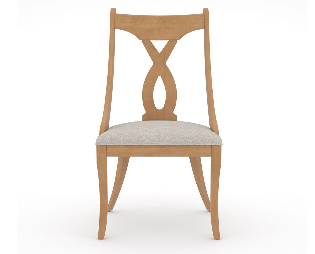 Canadel Upholstered Dining Chair 5160 in TB Fabric and 20 Caramel Washed, front view