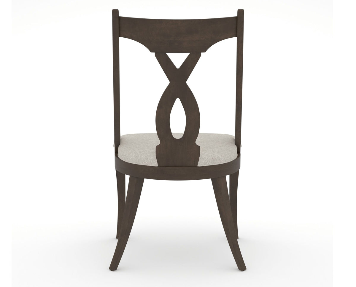 Canadel Upholstered Dining Chair 5160 in TB Fabric and 29 Hazelnut Washed, back view