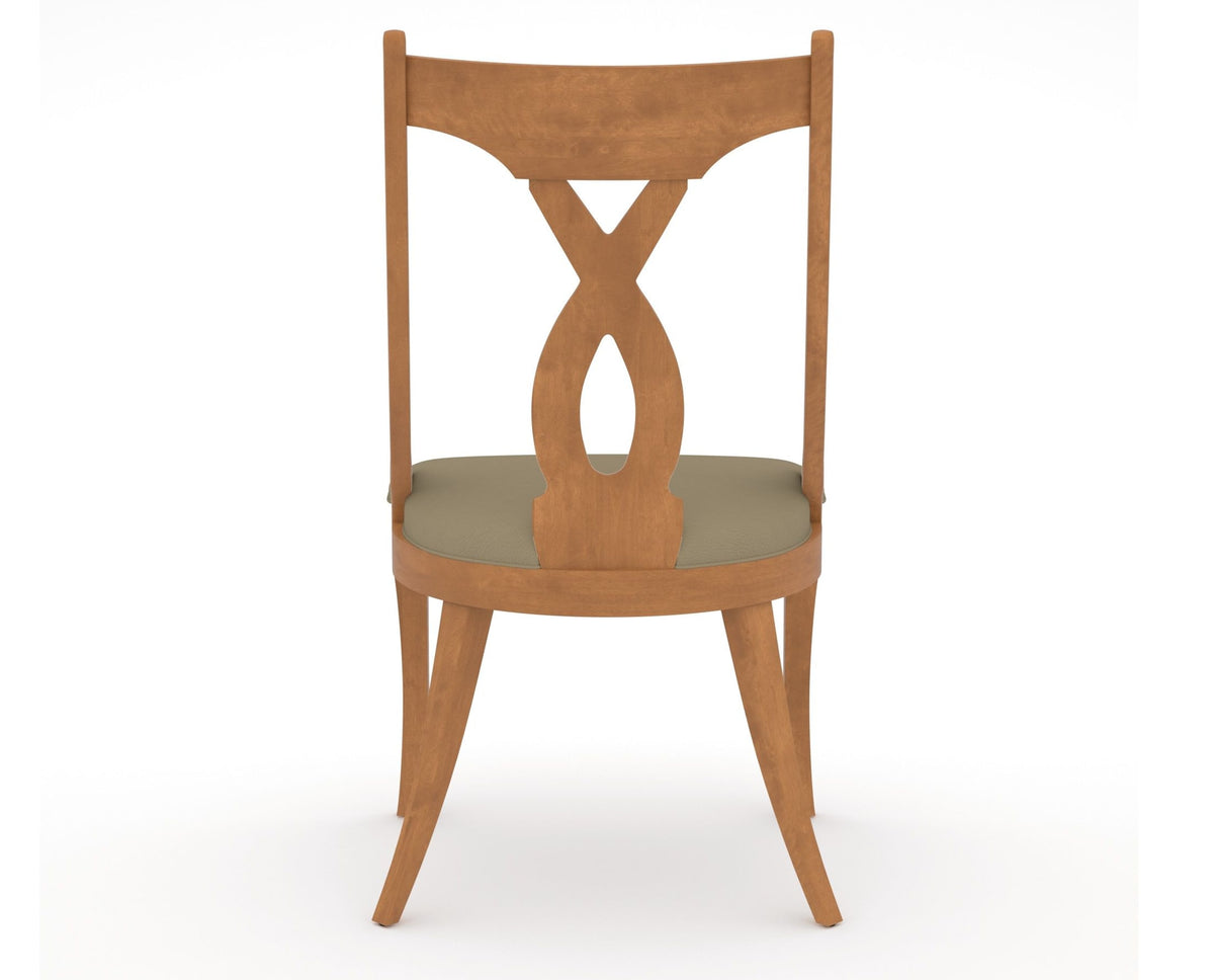 Canadel Upholstered Dining Chair 5160 in XY Faux Leather and 01 Honey Washed, back view