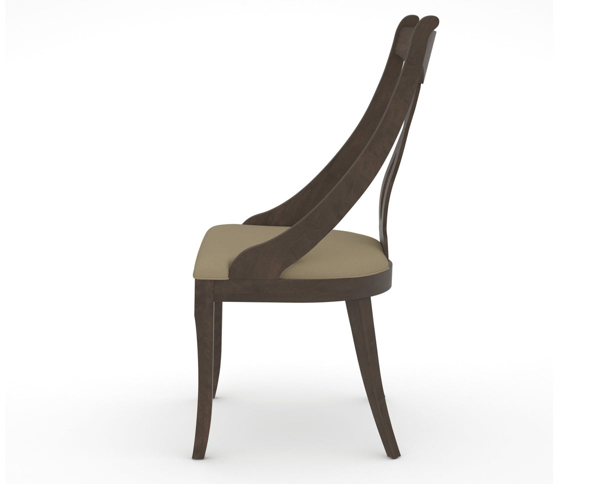 Canadel Upholstered Dining Chair 5160 in XY Faux Leather and 29 Hazelnut Washed, side view