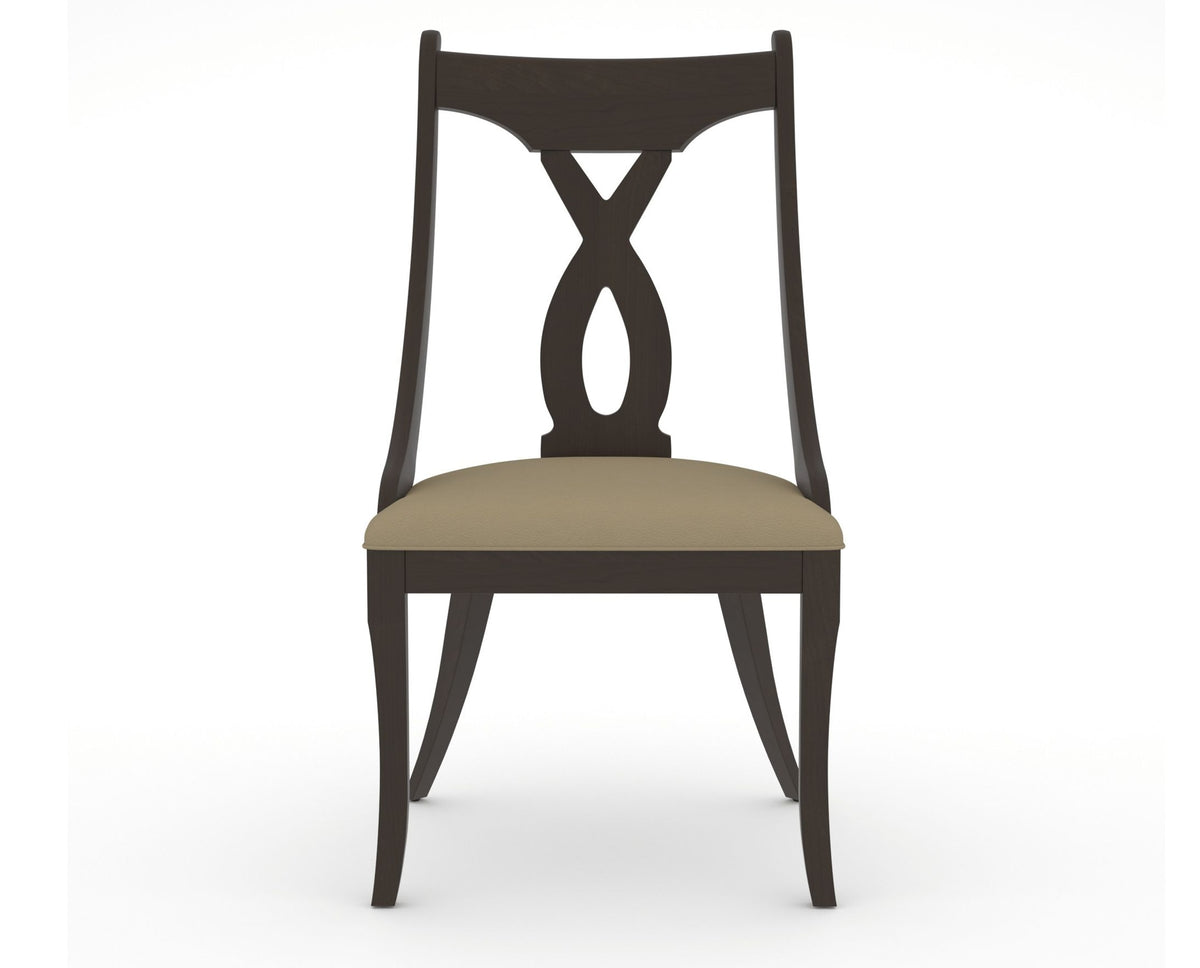 Canadel Upholstered Dining Chair 5160 in XY Faux Leather and 59 Davy's Grey, front view