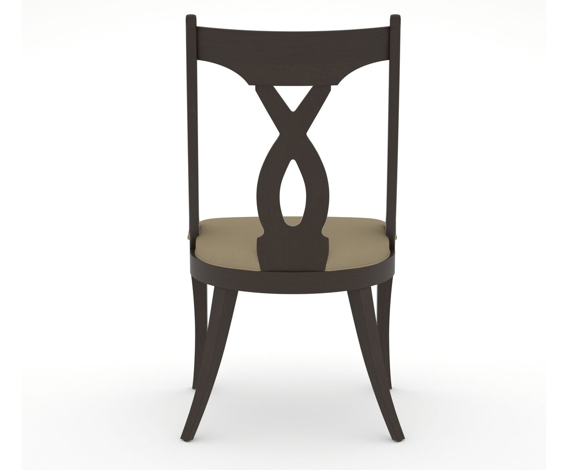 Canadel Upholstered Dining Chair 5160 in XY Faux Leather and 59 Davy's Grey, back view