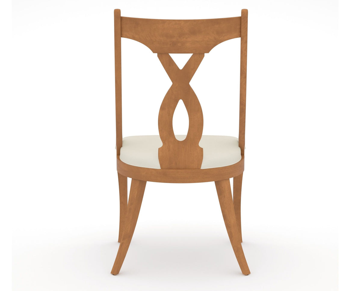 Canadel Upholstered Dining Chair 5160 in YJ Faux Leather and 01 Honey Washed, back view