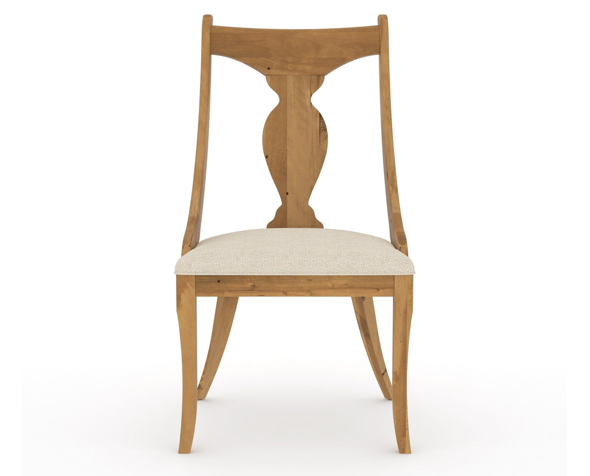 Canadel Champlain Upholstered Dining Chair 5161 in 6K Sunbrella® and 01 Honey Washed, front view