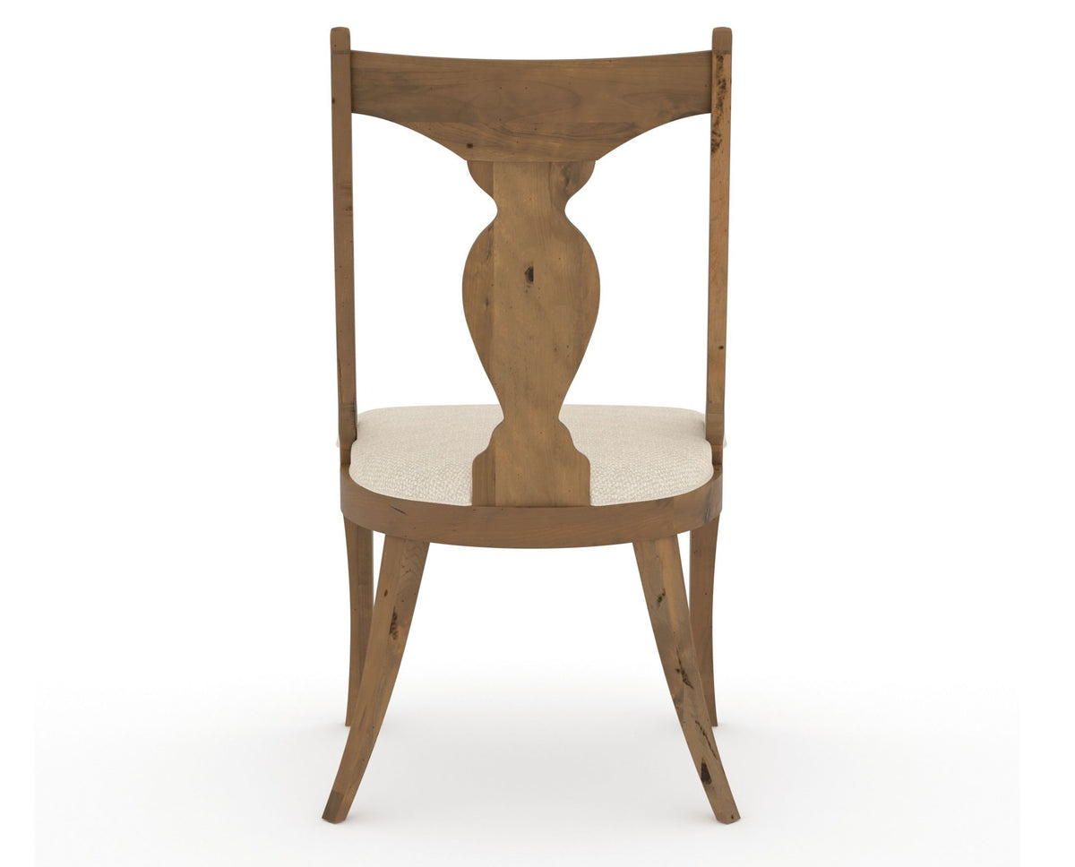 Canadel Champlain Upholstered Dining Chair 5161 in 6K Sunbrella® and 03 Oak Washed, back view
