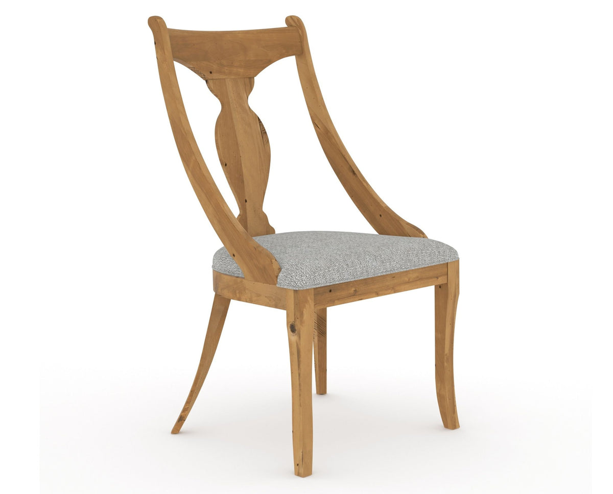 Canadel Champlain Upholstered Dining Chair 5161 in 7C Fabric and 01 Honey Washed, three-quarter view