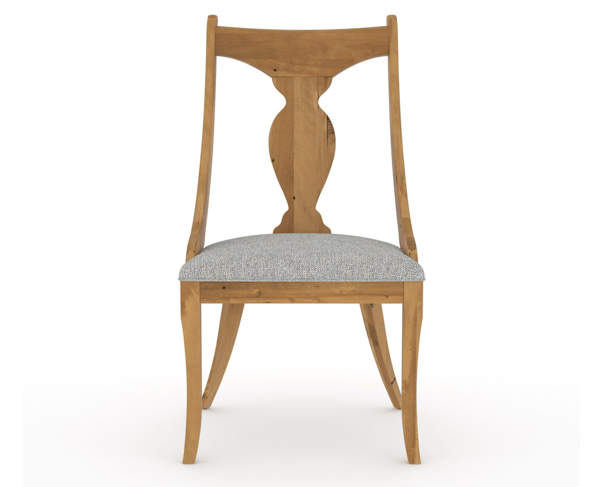Canadel Champlain Upholstered Dining Chair 5161 in 7C Fabric and 01 Honey Washed, front view