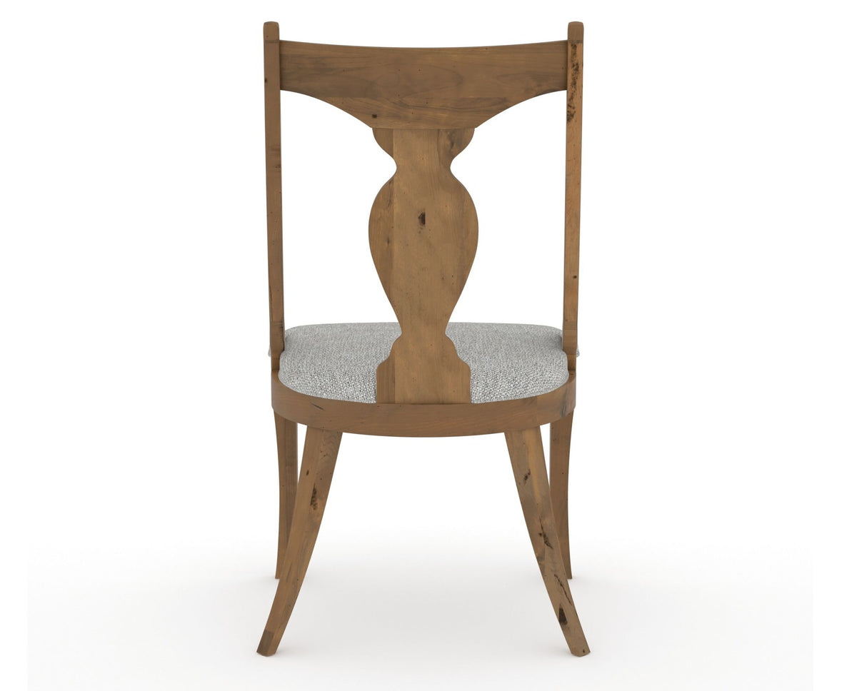 Canadel Champlain Upholstered Dining Chair 5161 in 7C Fabric and 03 Oak Washed, back view