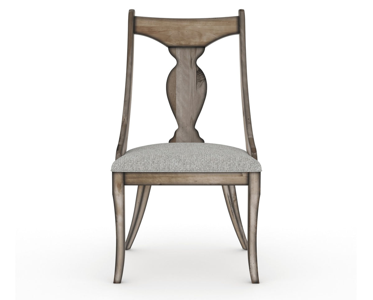Canadel Champlain Upholstered Dining Chair 5161 in 7C Fabric and 72 Heritage Nature, front view