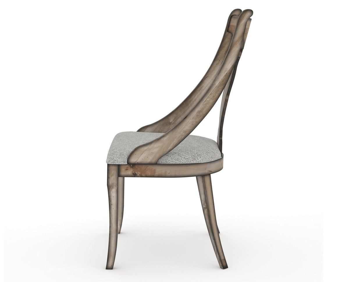 Canadel Champlain Upholstered Dining Chair 5161 in 7C Fabric and 72 Heritage Nature, side view