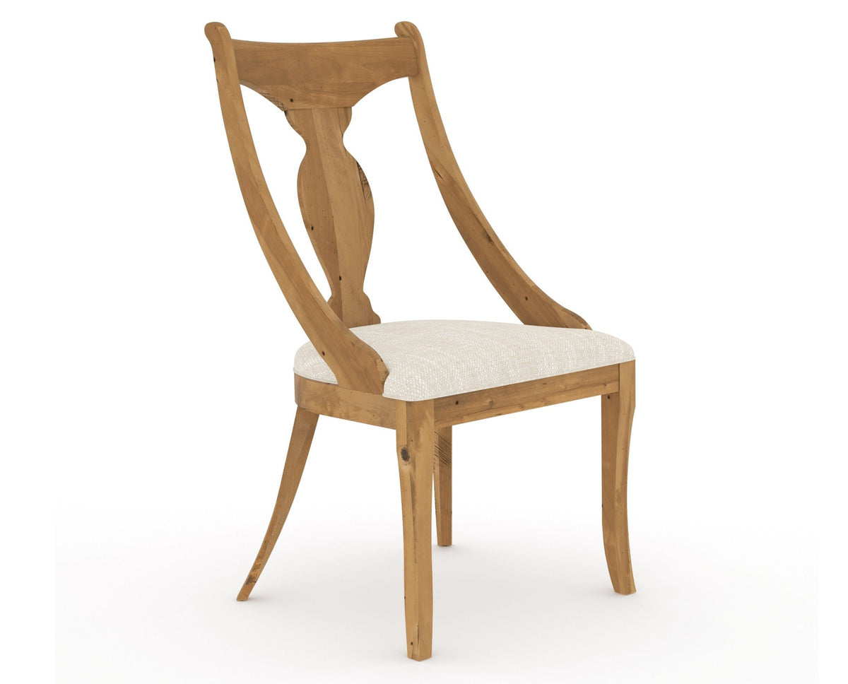 Canadel Champlain Upholstered Dining Chair 5161 in FT InsideOut® and 01 Honey Washed, three-quarter view