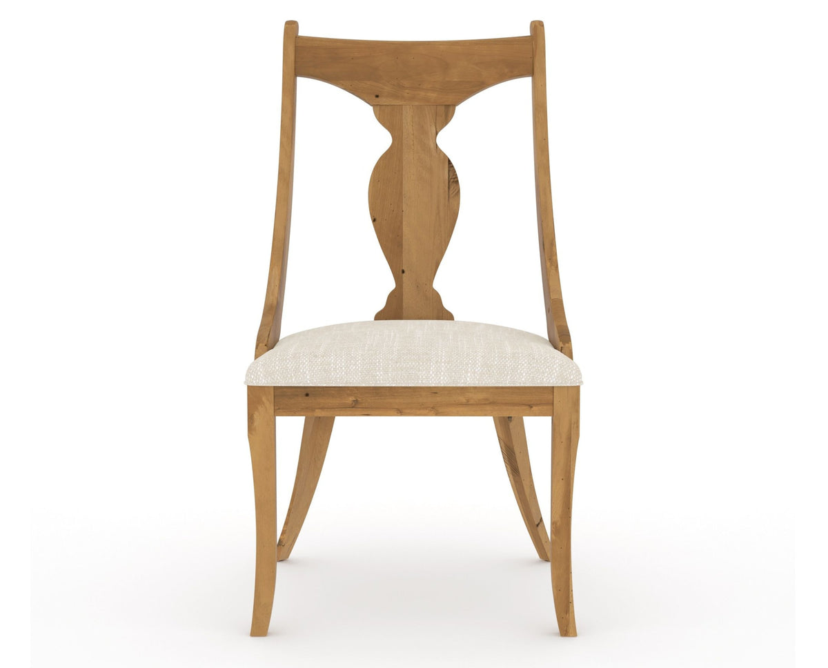 Canadel Champlain Upholstered Dining Chair 5161 in FT InsideOut® and 01 Honey Washed, front view