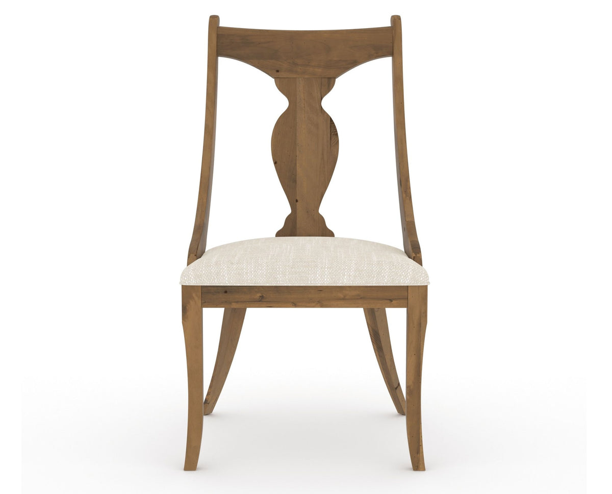 Canadel Champlain Upholstered Dining Chair 5161 in FT InsideOut® and 03 Oak Washed, front view