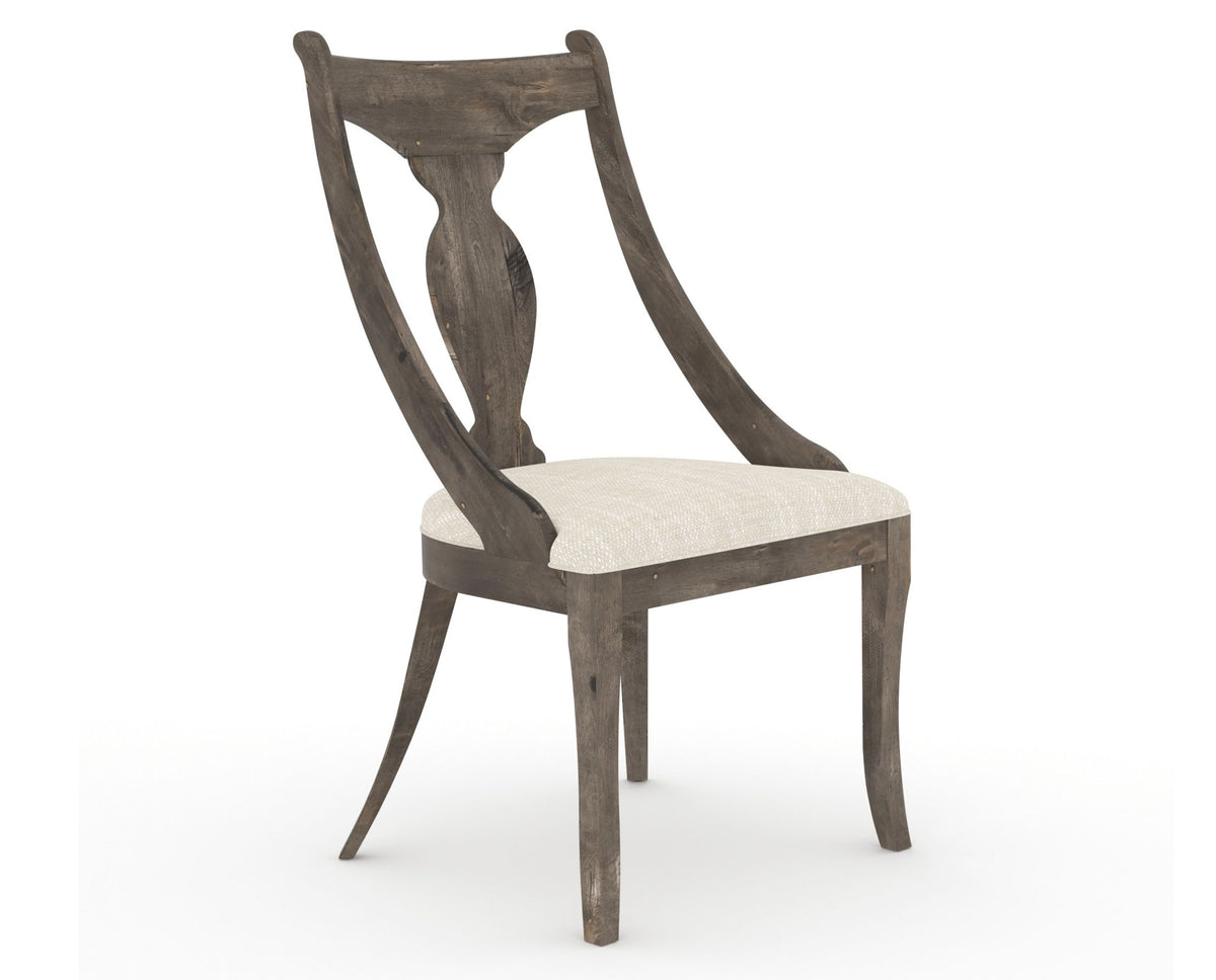 Canadel Champlain Upholstered Dining Chair 5161 in FT InsideOut® and 08 Shadow, three-quarter view