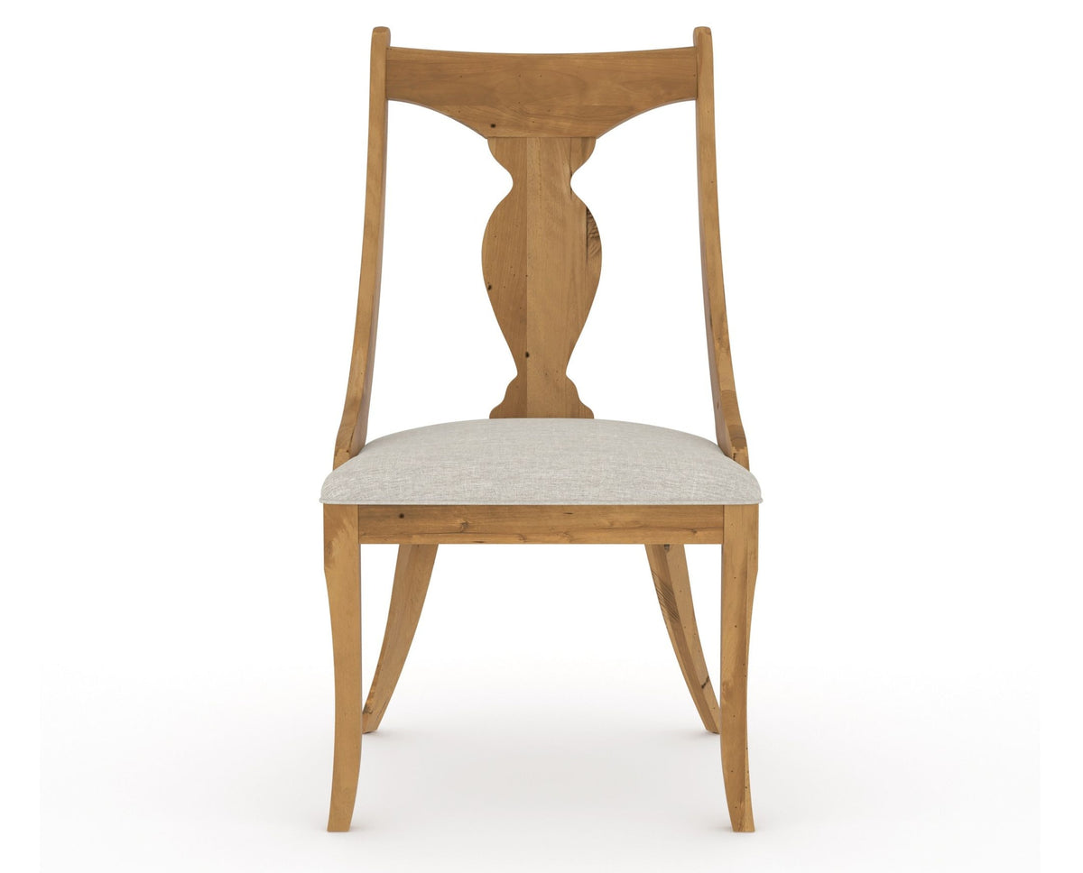 Canadel Champlain Upholstered Dining Chair 5161 in TB Fabric and 01 Honey Washed, front view