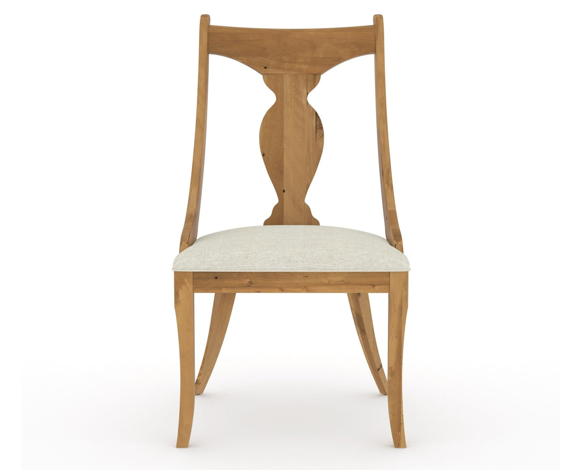 Canadel Champlain Upholstered Dining Chair 5161 in TW Fabric and 01 Honey Washed, front view