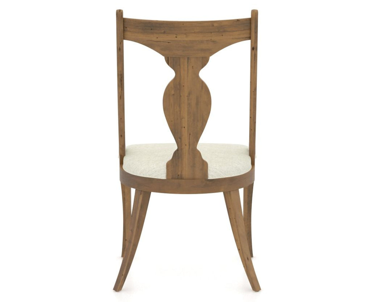 Canadel Champlain Upholstered Dining Chair 5161 in Oak Washed & Fabric TW, back view