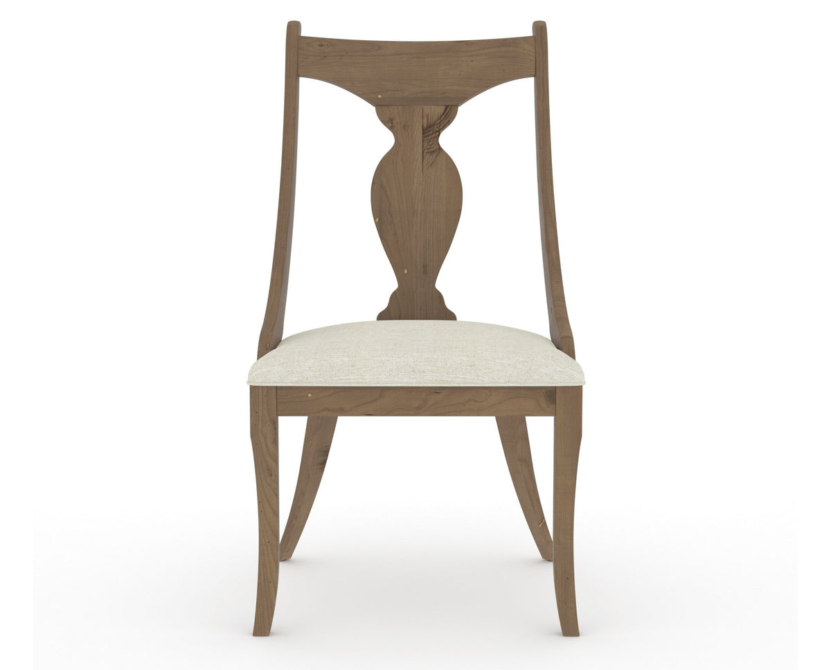 Canadel Champlain Upholstered Dining Chair 5161 in TW Fabric and 25 Pecan Washed, front view