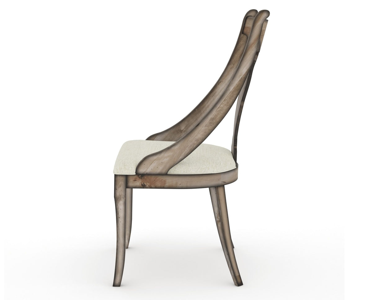 Canadel Champlain Upholstered Dining Chair 5161 in TW Fabric and 72 Heritage Nature, side view
