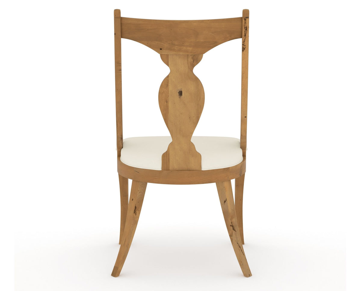 Canadel Champlain Upholstered Dining Chair 5161 in YJ Faux Leather and 01 Honey Washed, back view