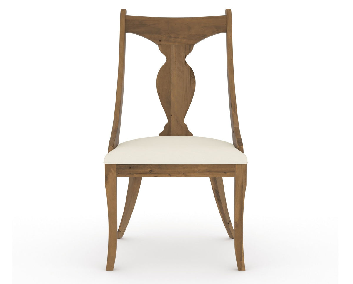 Canadel Champlain Upholstered Dining Chair 5161 in YJ Faux Leather and 03 Oak Washed, front view