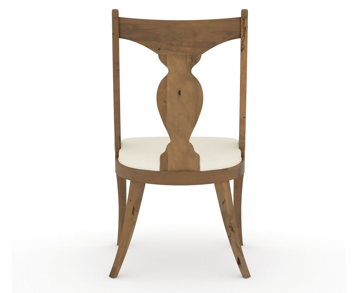 Canadel Champlain Upholstered Dining Chair 5161 in YJ Faux Leather and 03 Oak Washed, back view