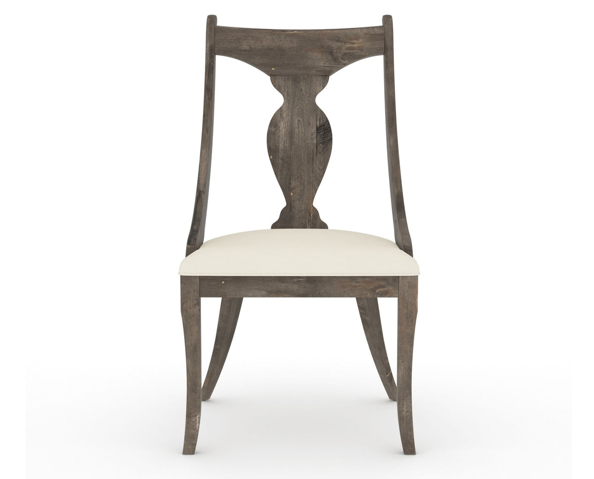 Canadel Champlain Upholstered Dining Chair 5161 in YJ Faux Leather and 08 Shadow, front view