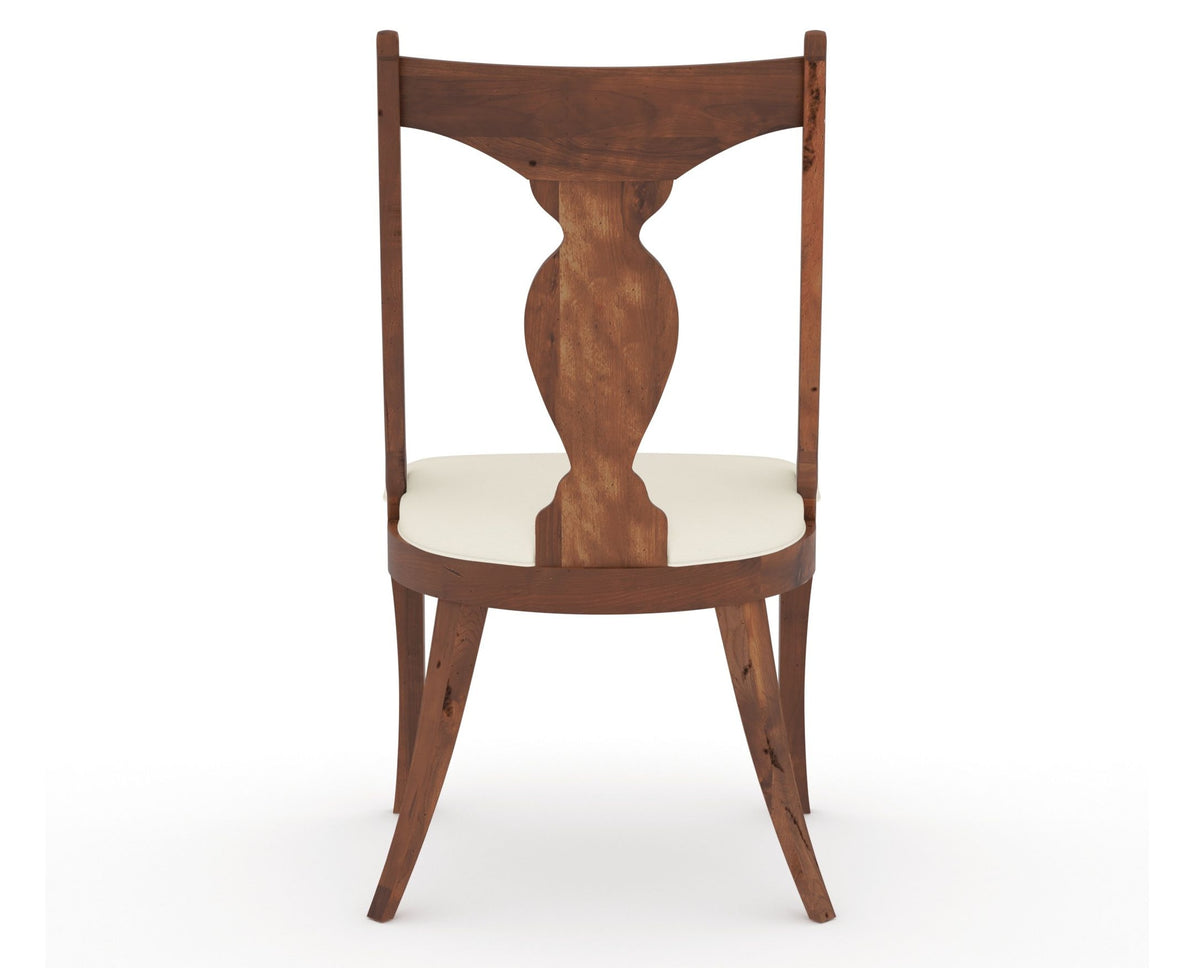 Canadel Champlain Upholstered Dining Chair 5161 in YJ Faux Leather and 33 Spice Washed, back view