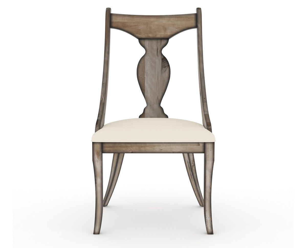 Canadel Champlain Upholstered Dining Chair 5161 in YJ Faux Leather and 72 Heritage Nature, front view