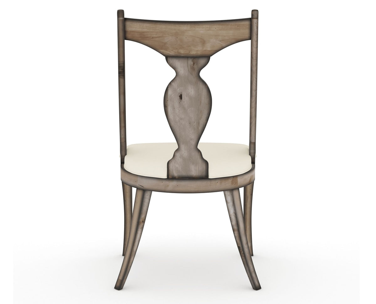 Canadel Champlain Upholstered Dining Chair 5161 in YJ Faux Leather and 72 Heritage Nature, back view