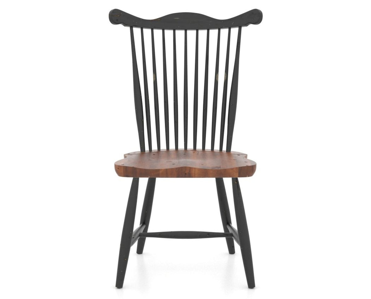 Canadel Champlain Wood Dining Chair 5162 in 63 Black / 33 Spice Washed, front view
