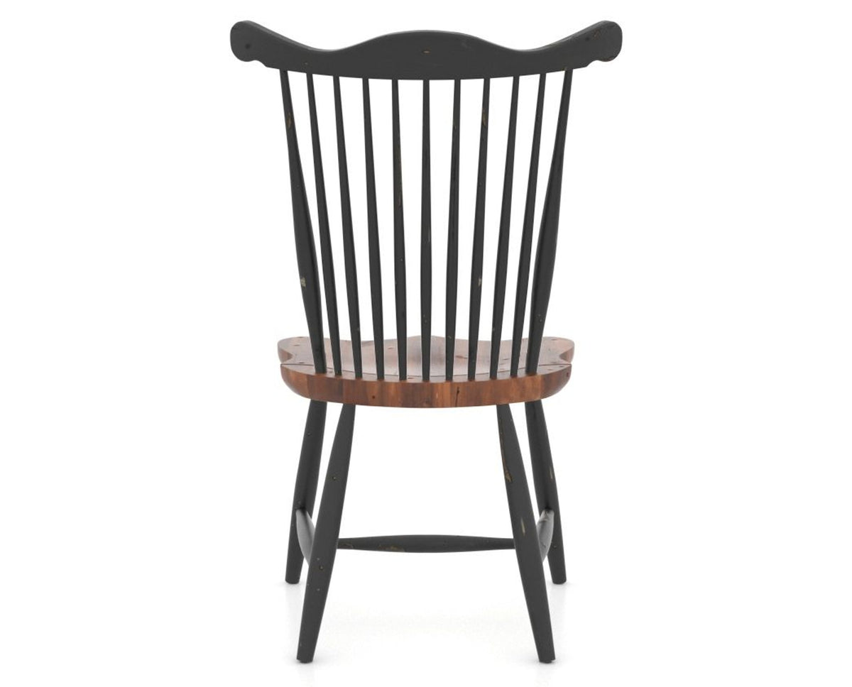 Canadel Champlain Wood Dining Chair 5162 in 63 Black / 33 Spice Washed, back view