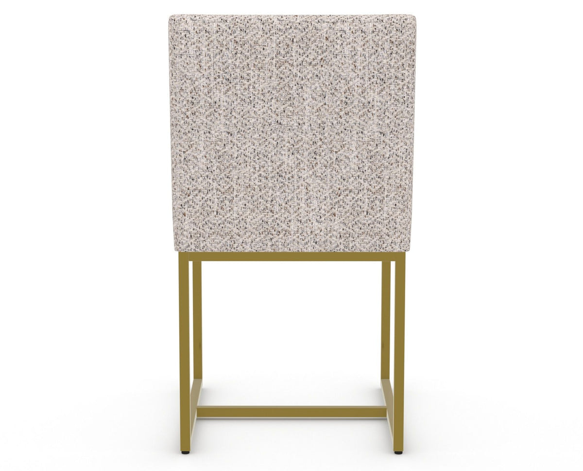 Canadel Modern Upholstered Dining Chair 5174 in FP Crypton® with a gold metal frame, back view