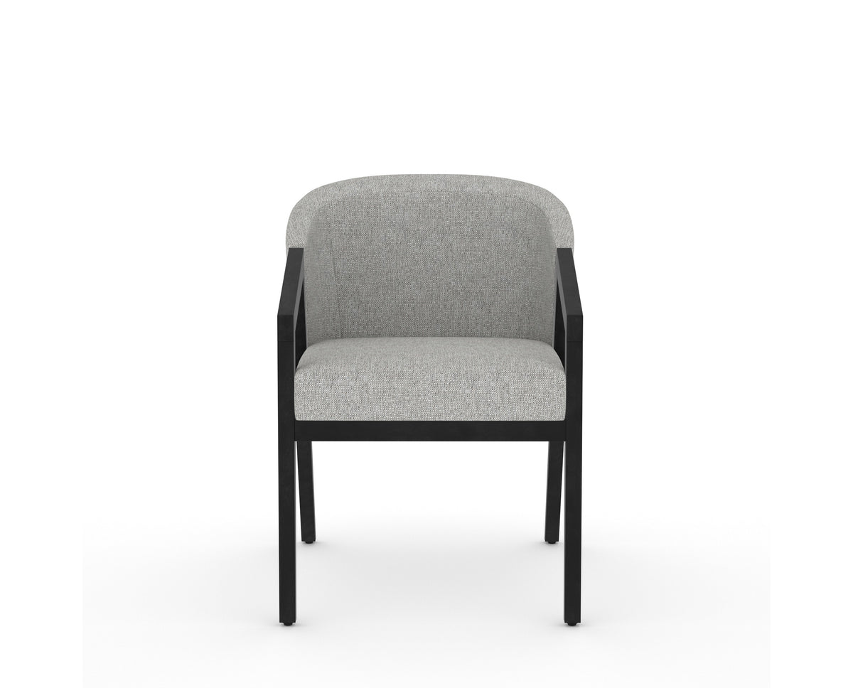 Canadel Modern Angle Dining Chair in Dark Smoke, 7C Fabric, front view