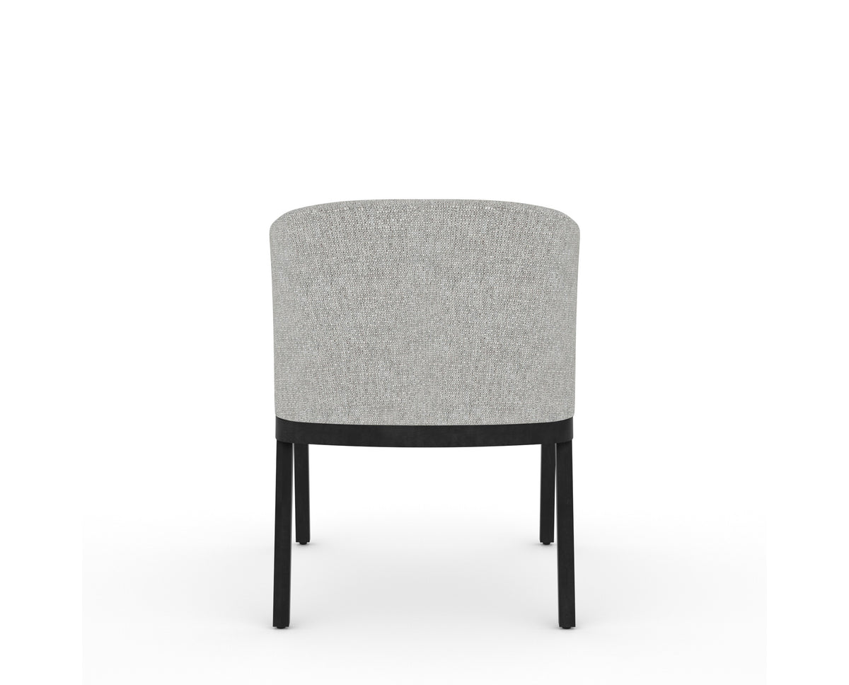 Canadel Modern Angle Dining Chair in Dark Smoke, 7C Fabric, back view
