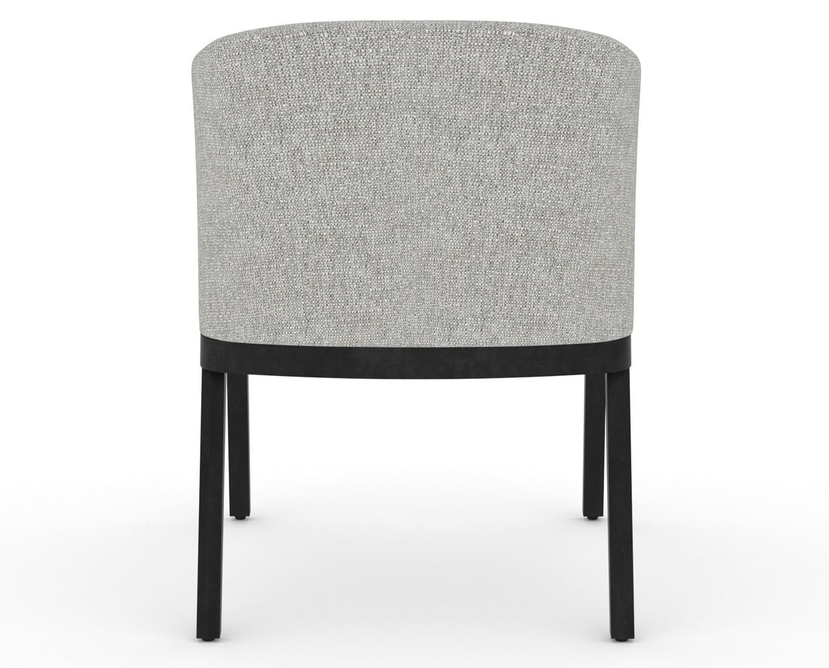 Canadel Modern Angle Dining Chair in Dark Smoke, 7C Fabric, back view