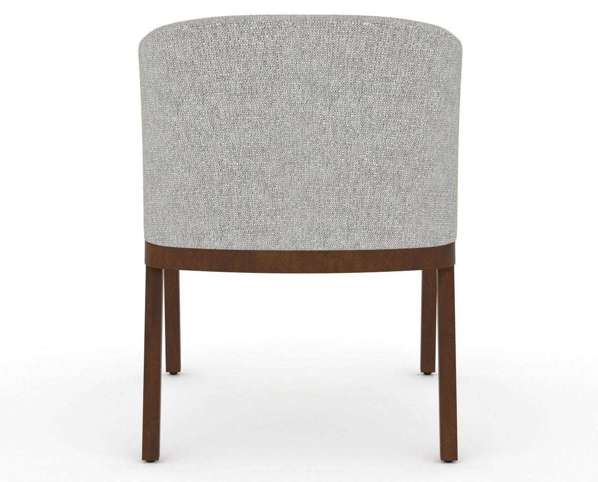Canadel Modern Angle Dining Chair in Cognac Washed, 7C Fabric, back view