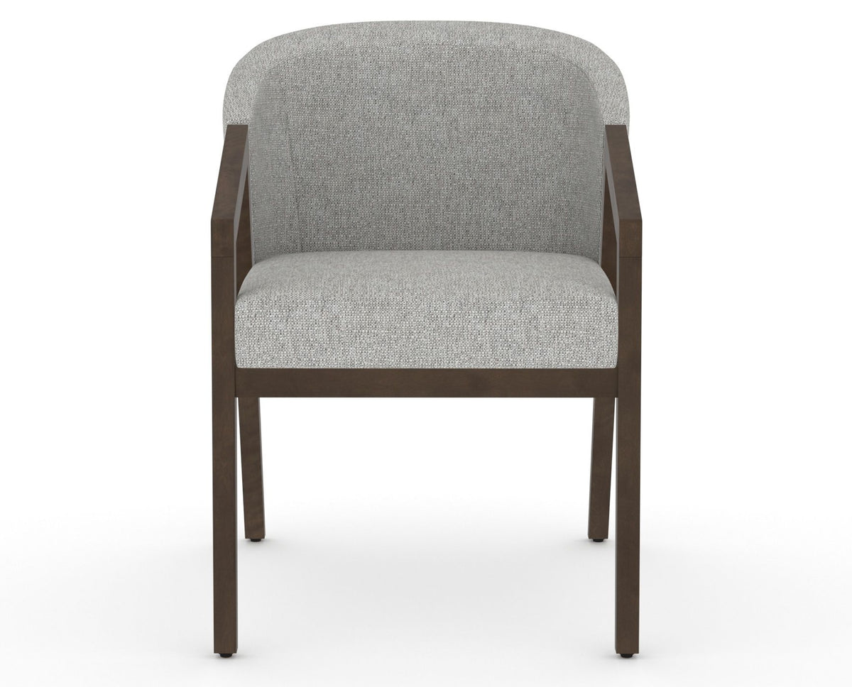 Canadel Modern Angle Dining Chair in Hazelnut Washed, 7C Fabric, front view