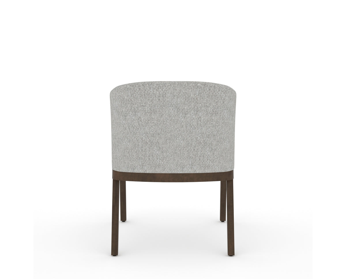 Canadel Modern Angle Dining Chair in Hazelnut Washed, 7C Fabric, back view