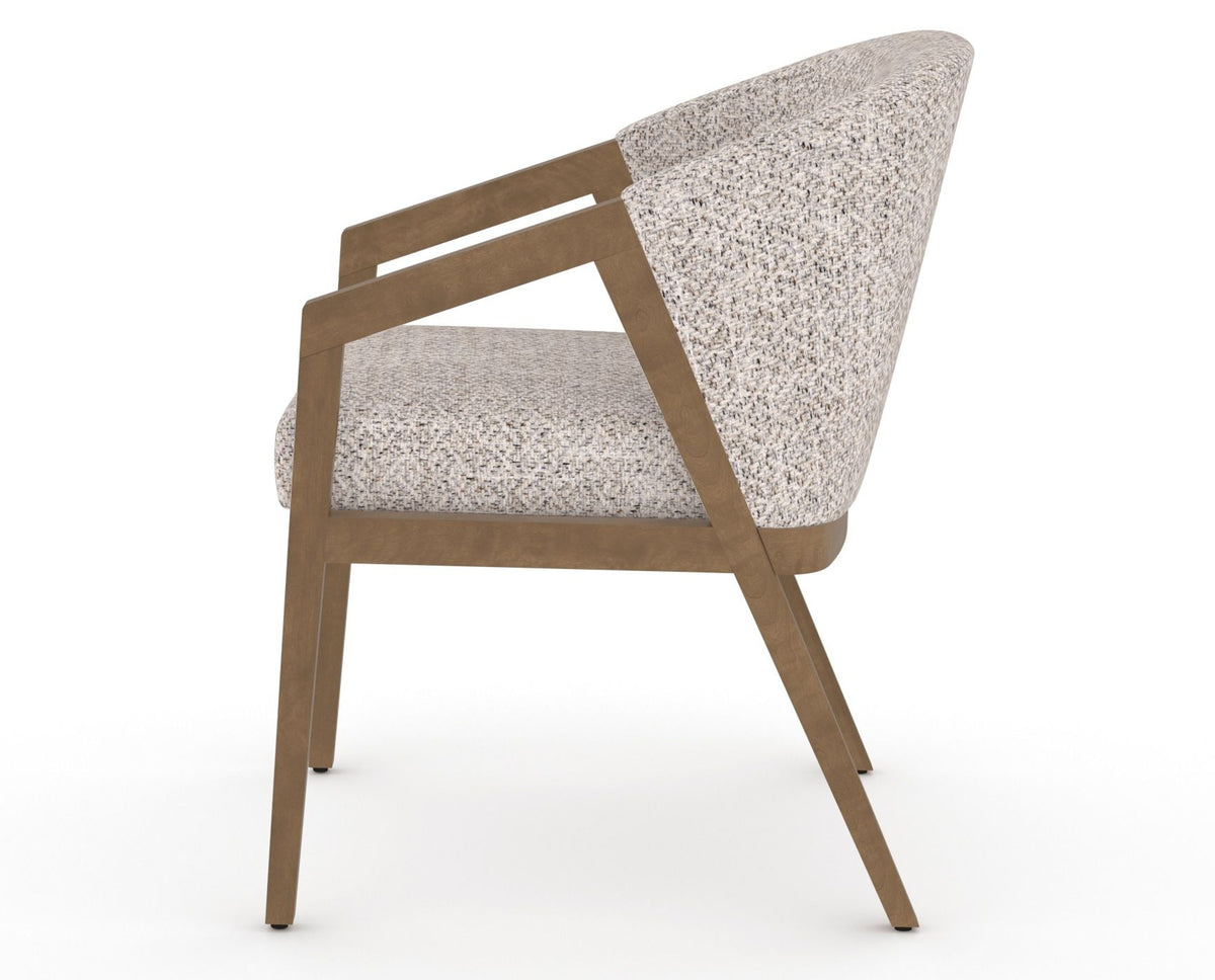 Canadel Modern Angle Dining Chair in Pecan Washed, FP Crypton®, side view