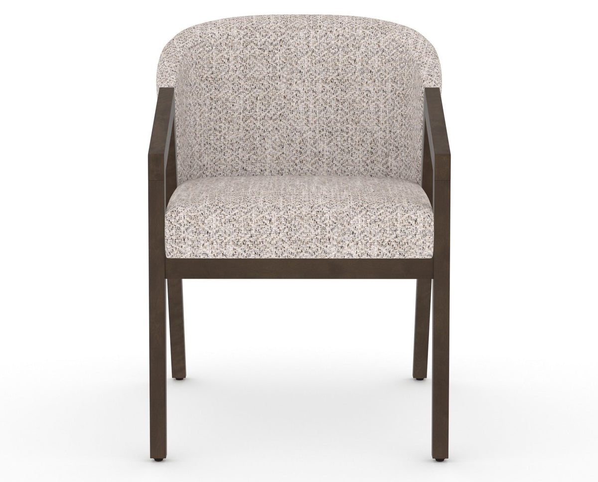Canadel Modern Angle Dining Chair in Hazelnut Washed, FP Crypton®, front view